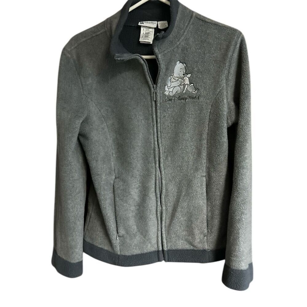 Disney Winnie The Pooh & Piglet Women's Gray Fleece Jacket‎ Size M